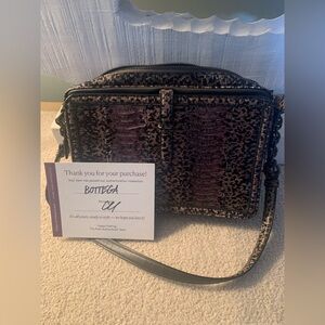 Bottega Veneta Snakeskin Brown Crossbody Bag